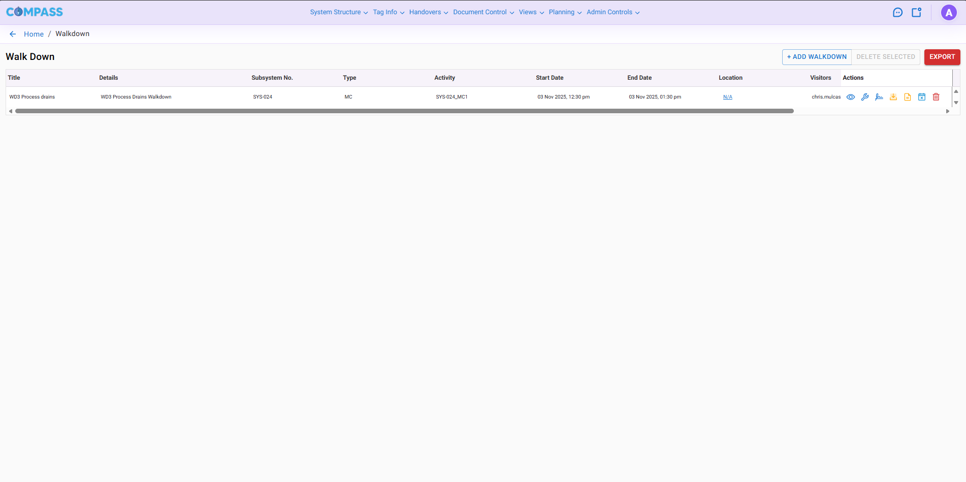 ECPMS - e-Walkdown System